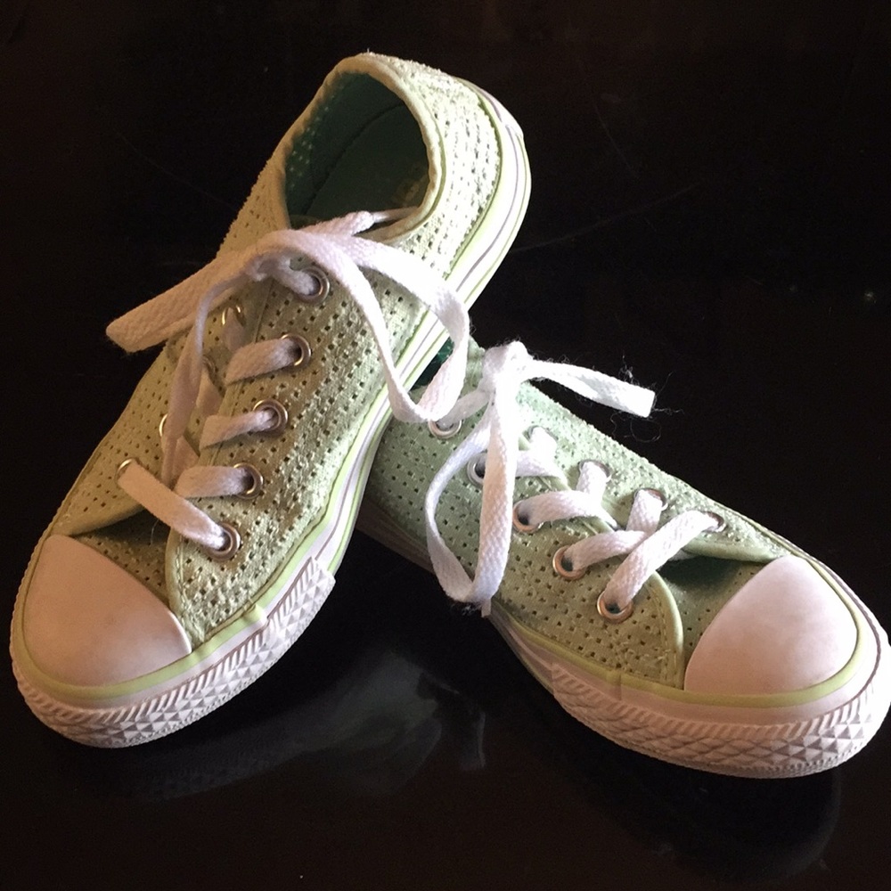 Converse lime green sneakers kids size 12